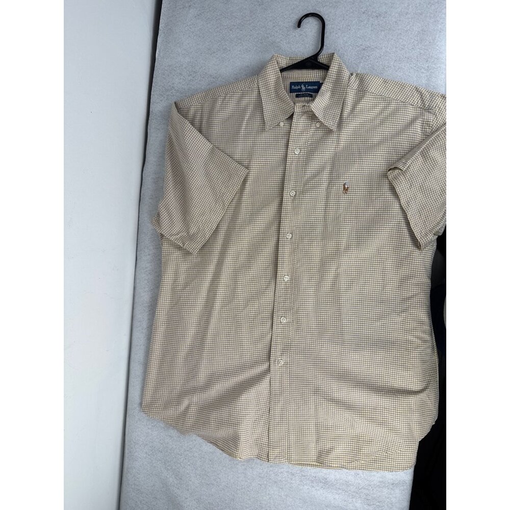 Ralph Lauren Blake Button Down Shirt Men's Large Yellow  Pony Long Sleeve